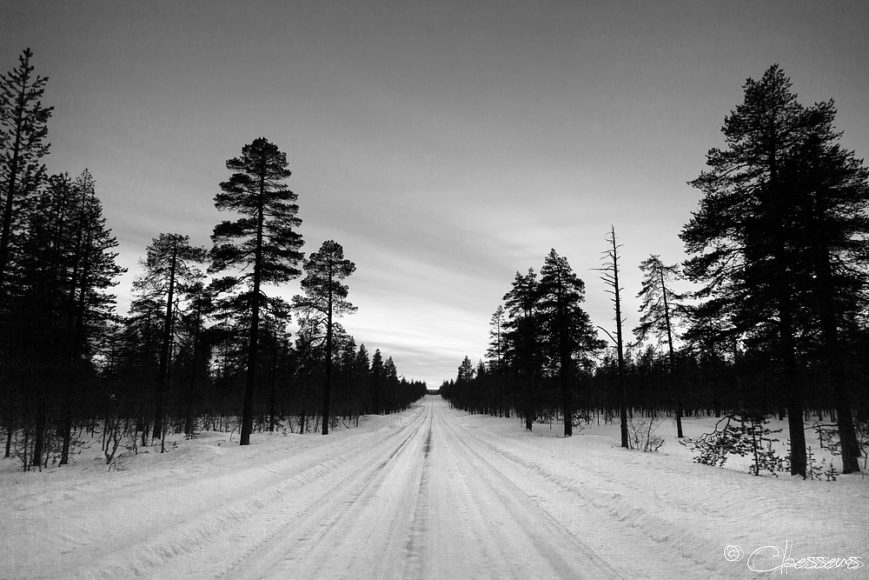 Snowy road Lapland