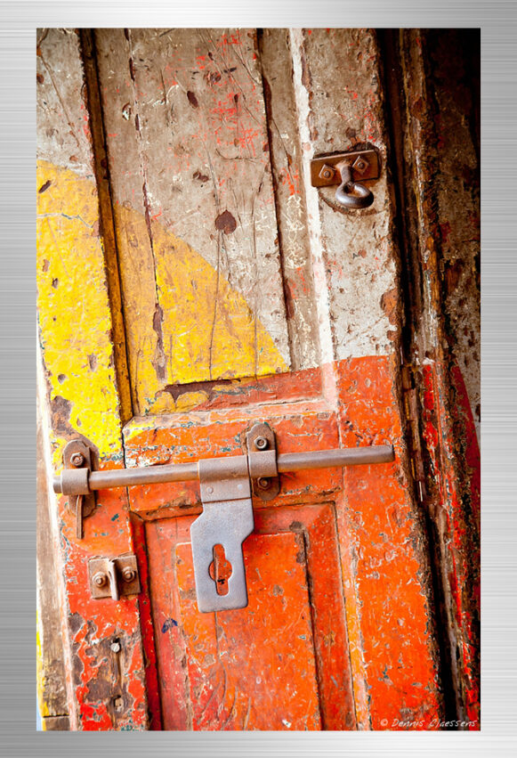 Old orange door